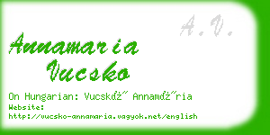 annamaria vucsko business card